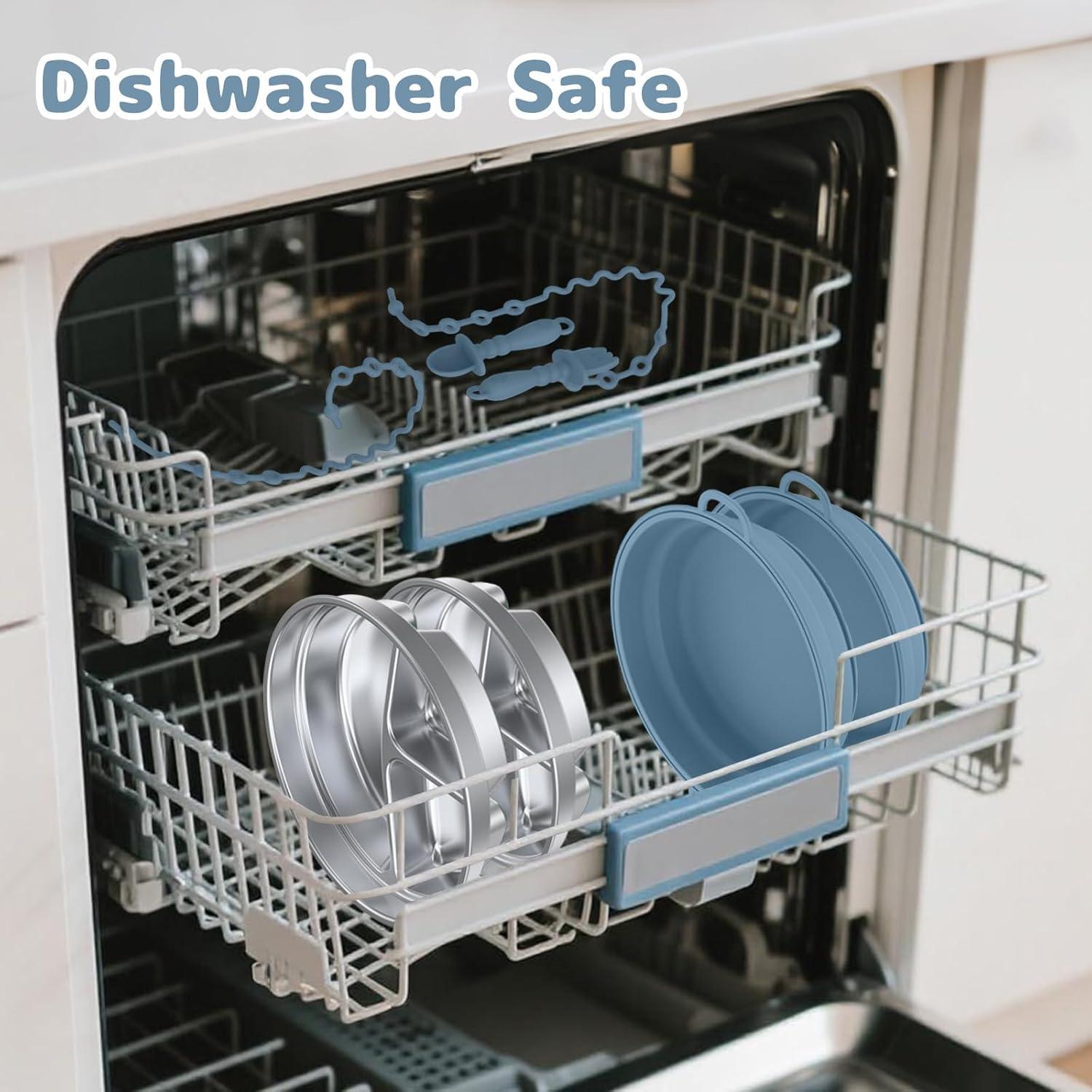 Plato Dividido de Acero Inoxidable DZDOV para Bebés - Antideslizante