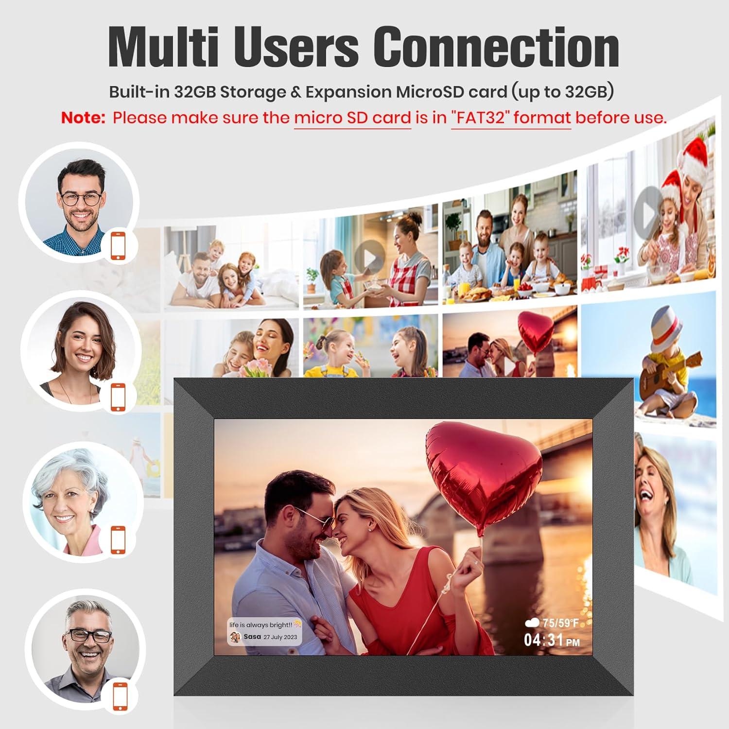 Marco Digital BIGASUO 10.1" WiFi Pantalla Táctil HD 32GB