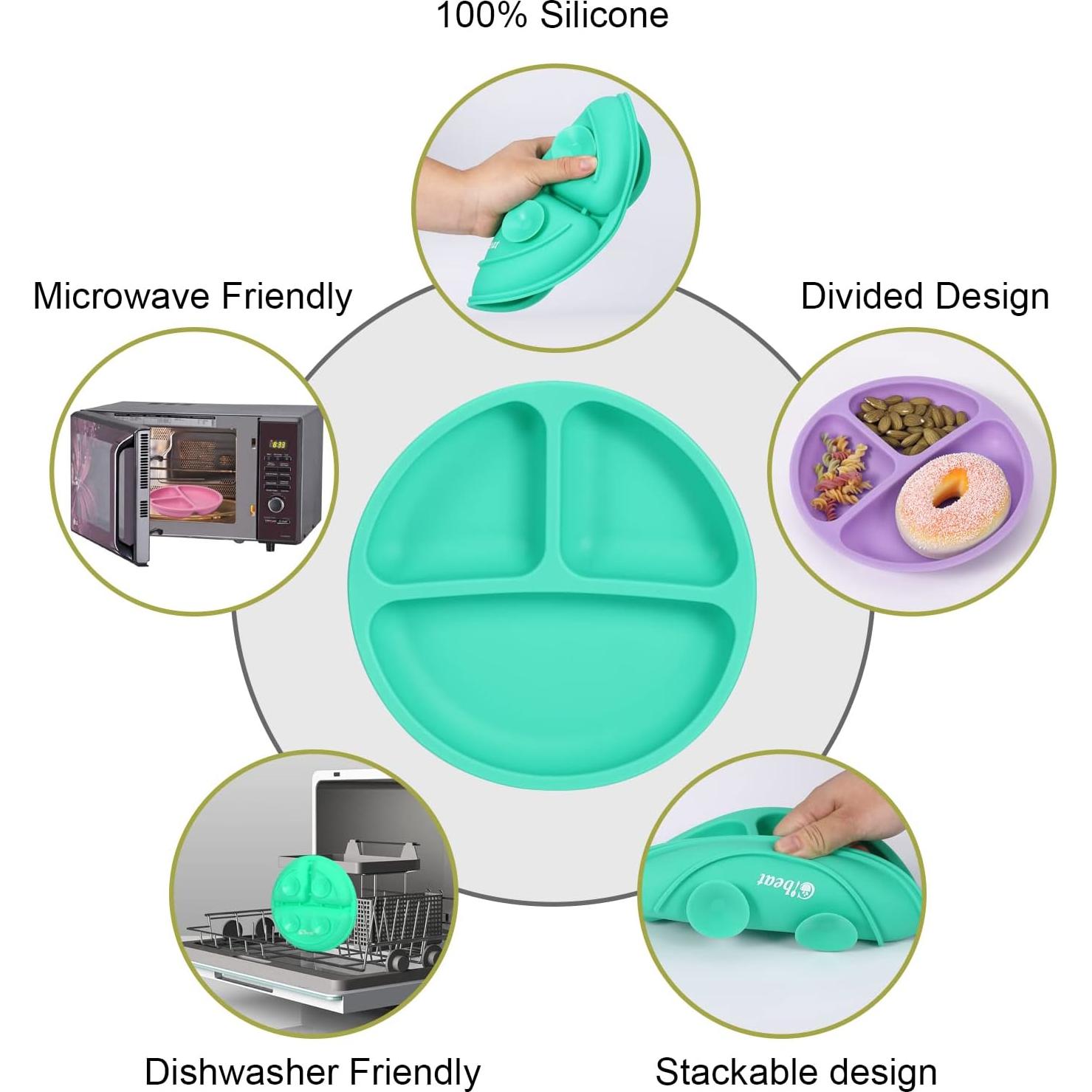 Platos Divididos de Silicona Cibeat para Niños - 3 Piezas