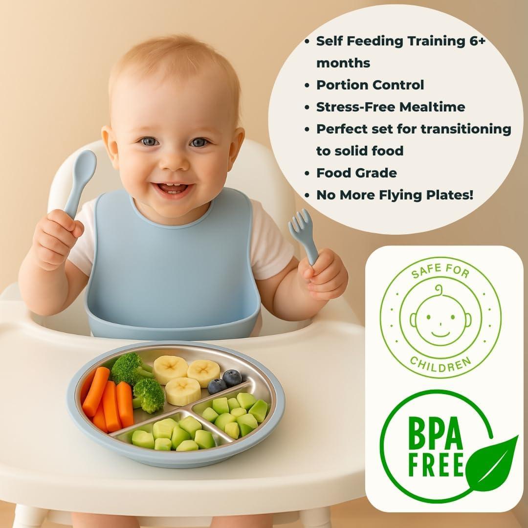 Juego de Alimentación para Bebés TOTS GROUND - Acero Inoxidable