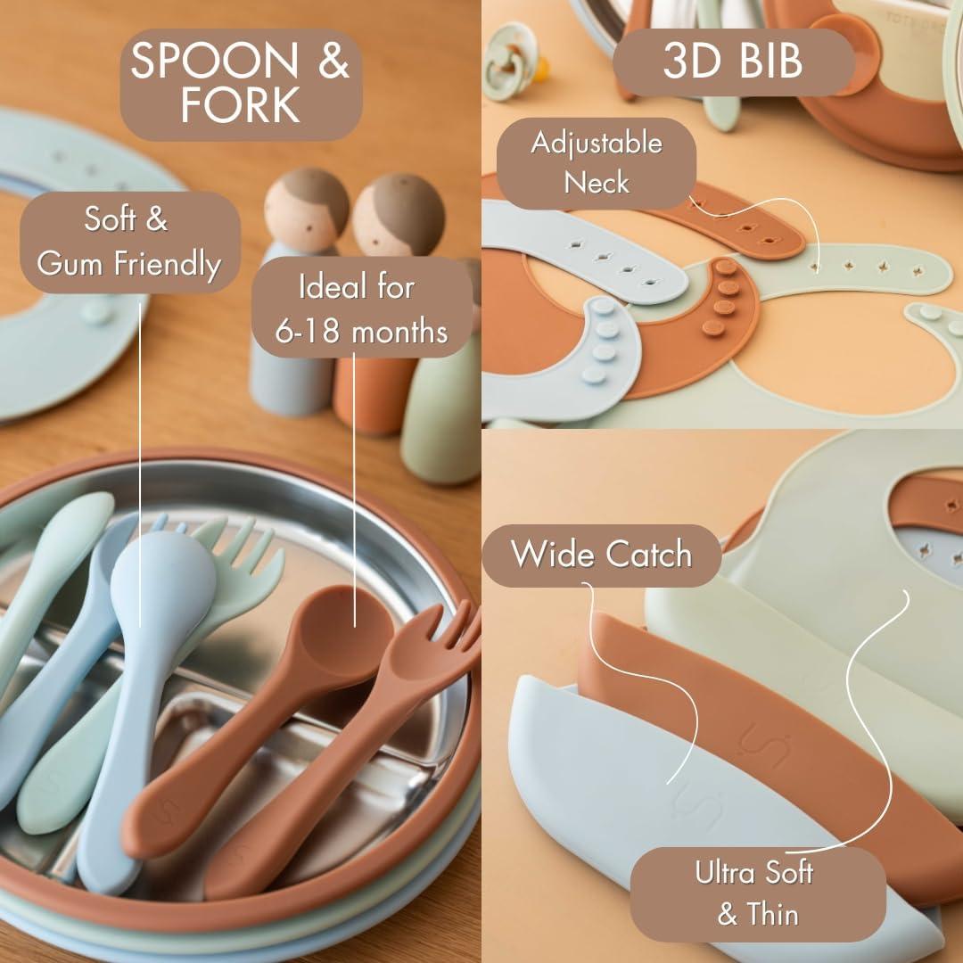 Juego de Alimentación para Bebés TOTS GROUND - Acero Inoxidable