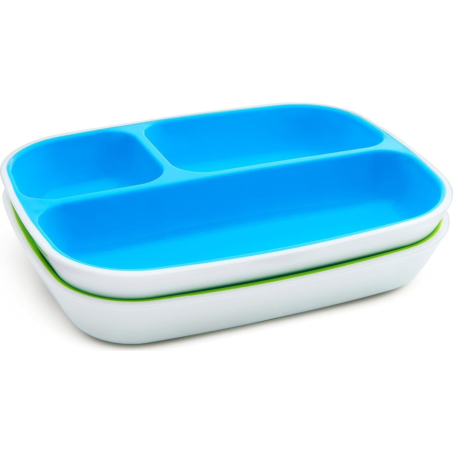 Juego de Platos y Cuencos Divididos Munchkin 4 Piezas Azul Verde