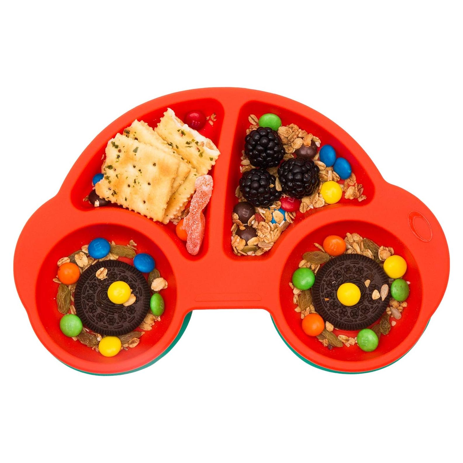 Plato de Silicona Qshare para Niños con Succión Fuerte 24.1x17.8 cm