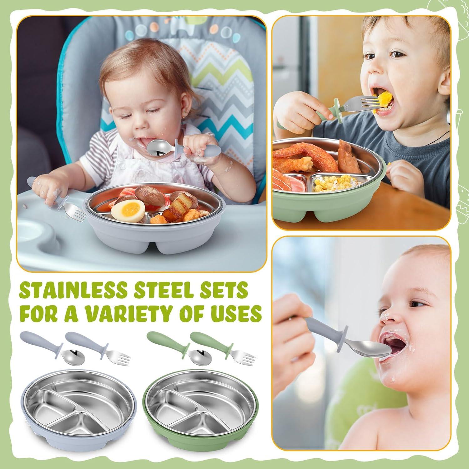 Set de Platos de Acero Inoxidable Nuogo para Bebés 6 Piezas