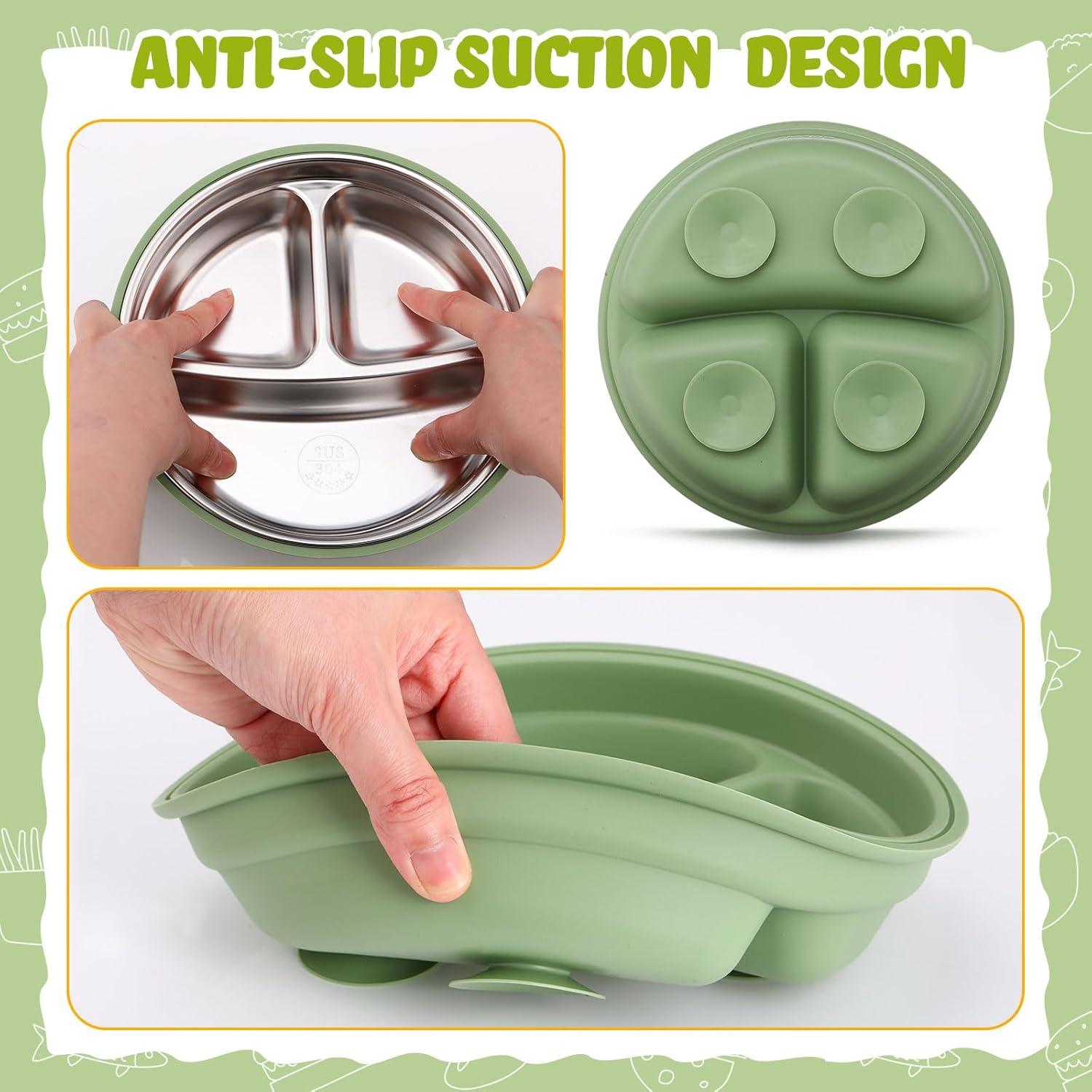 Set de Platos de Acero Inoxidable Nuogo para Bebés 6 Piezas