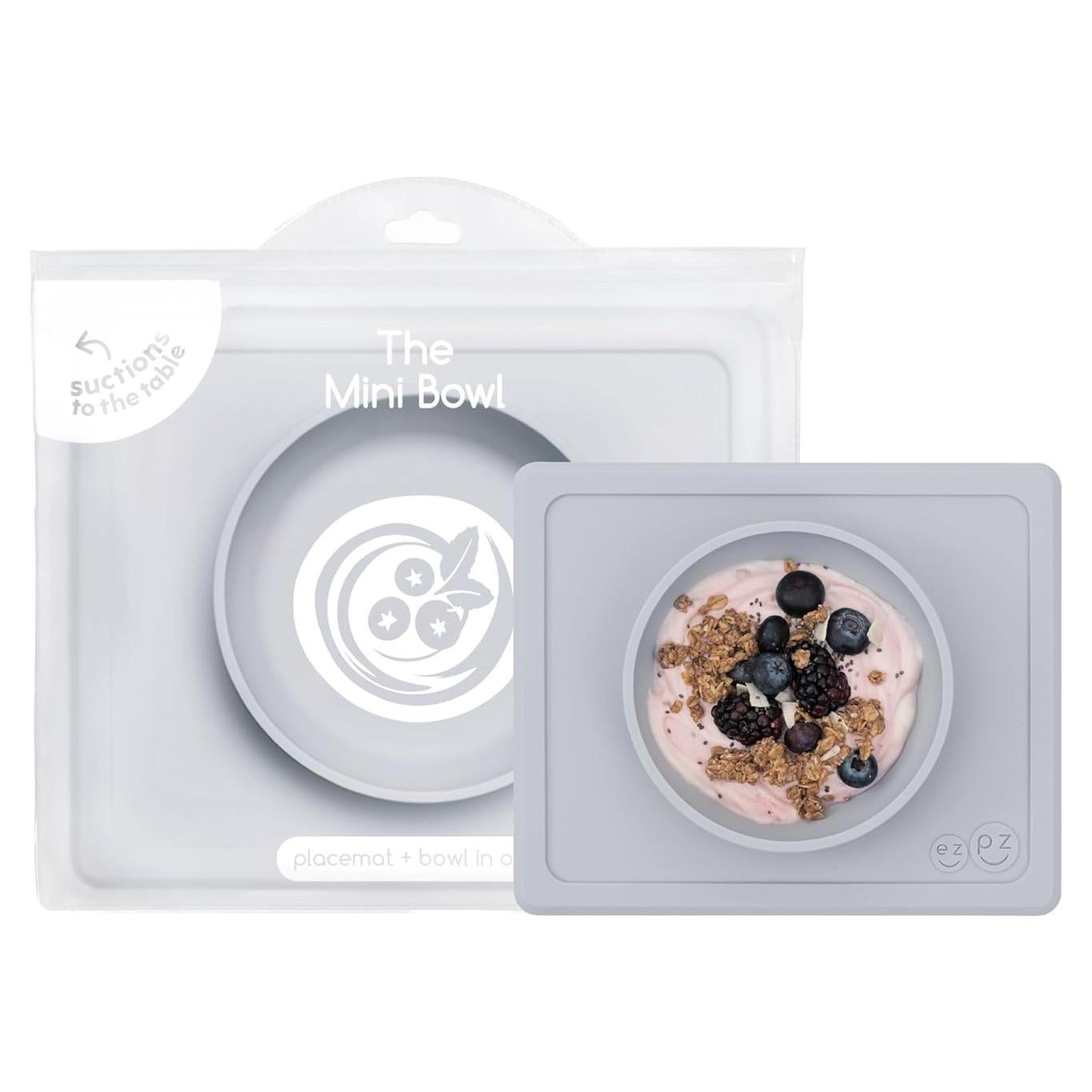 Tazón Mini ezpz Pewter 21.6x17.8cm 100% Silicona Antideslizante