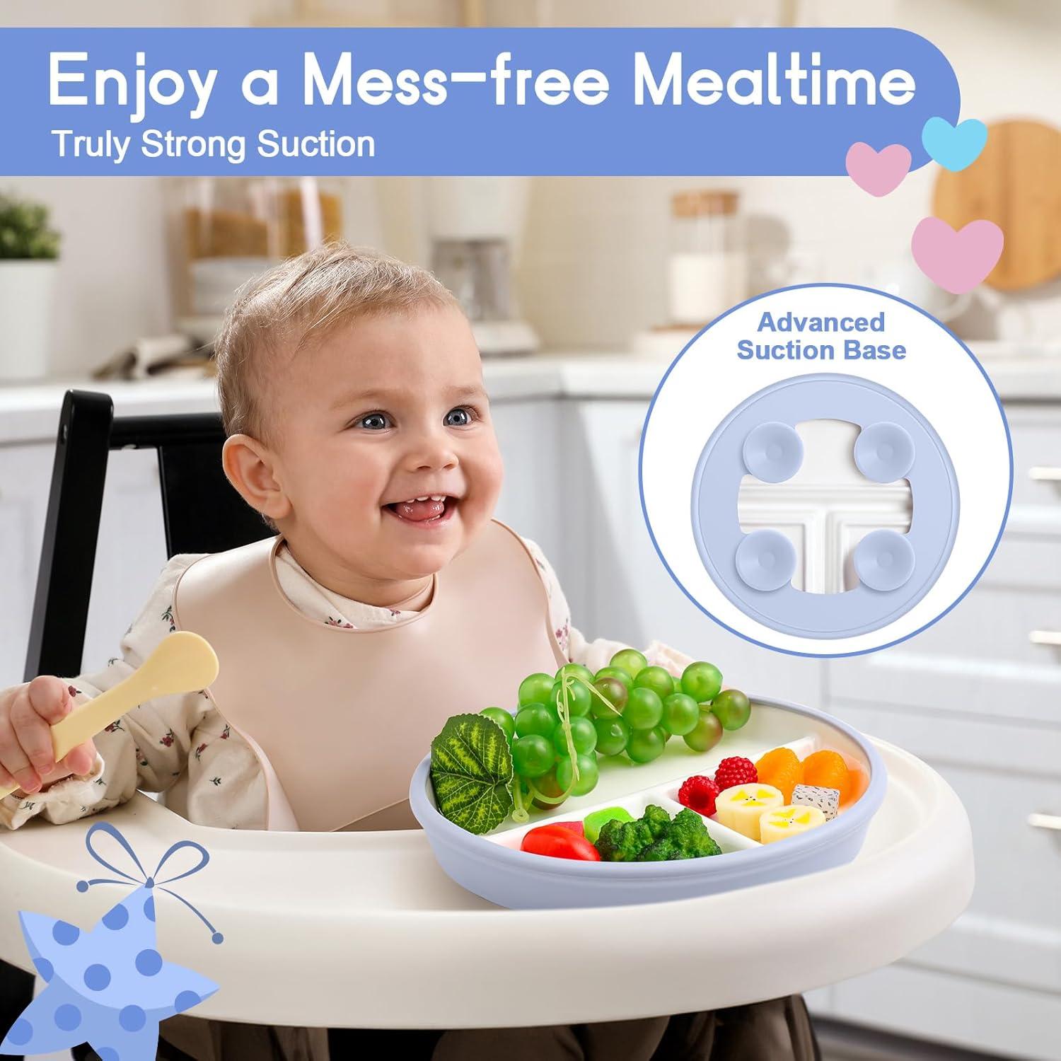 Platos de Porcelana para Niños Domensi 20.32 cm Antideslizantes