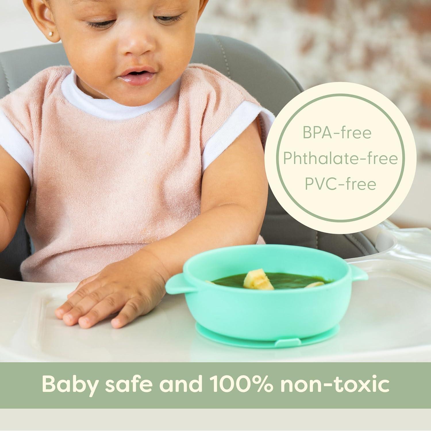 Set de Cuencos y Cucharas de Silicona UpwardBaby - 4 Piezas