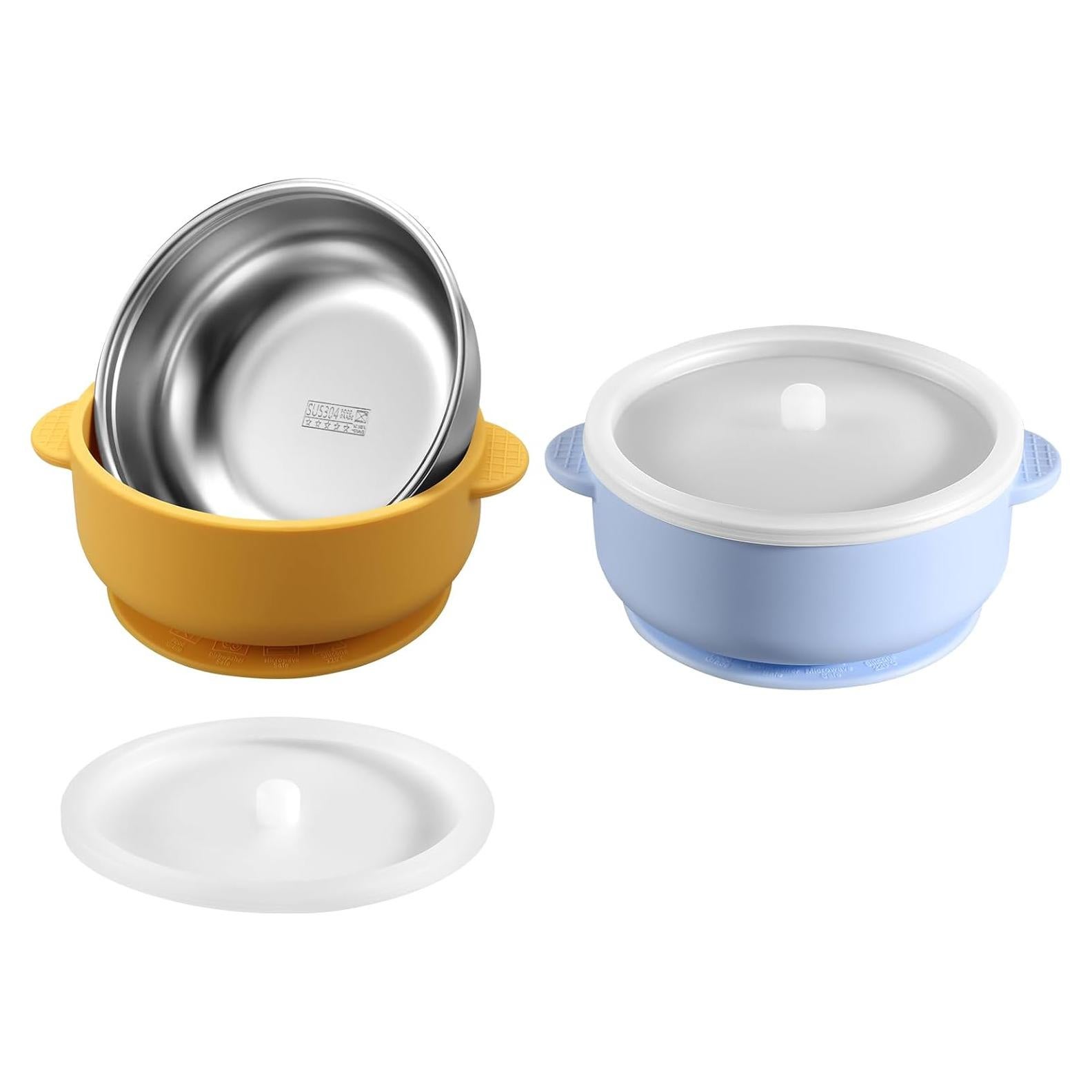 Tazones para Bebés Dovesail Acero Inoxidable 2 Piezas Antideslizante