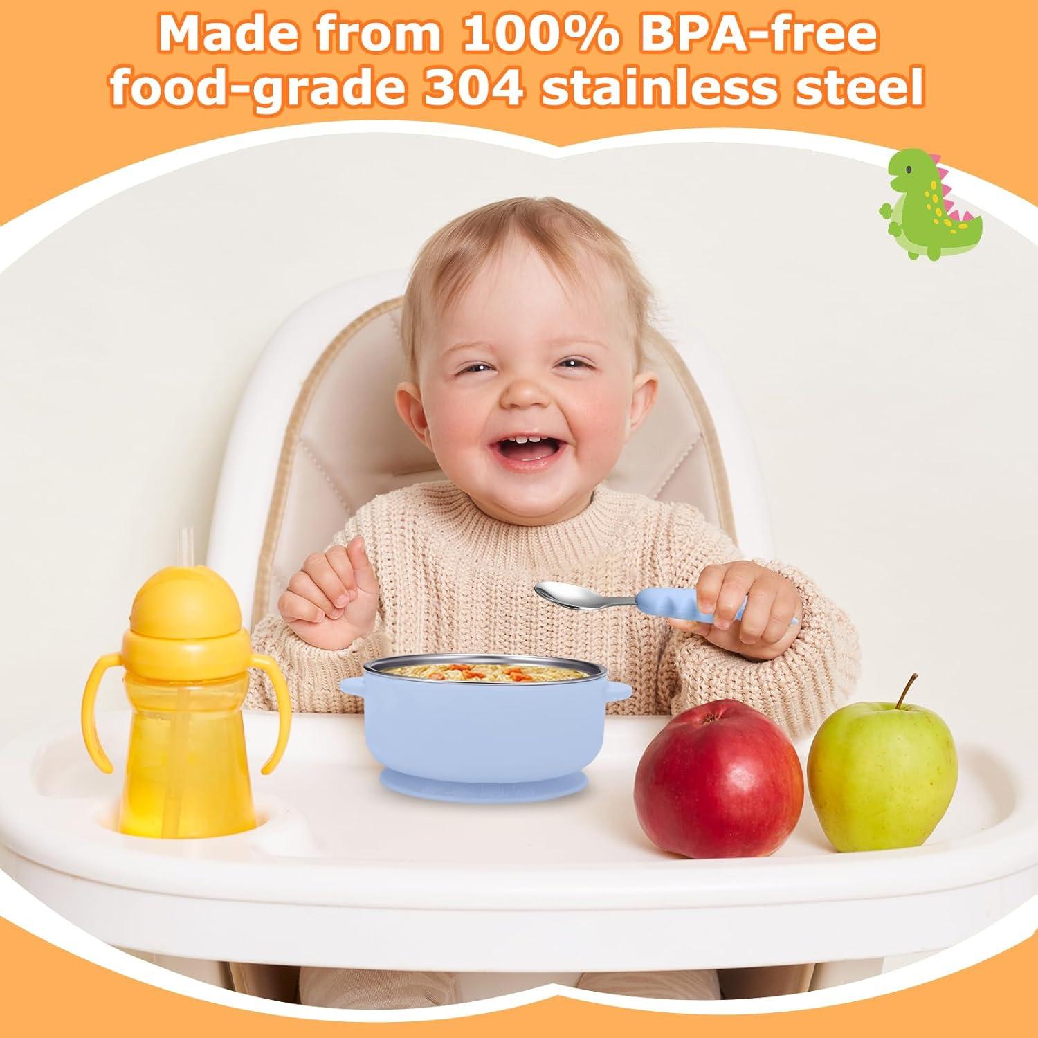 Tazones para Bebés Dovesail Acero Inoxidable 2 Piezas Antideslizante