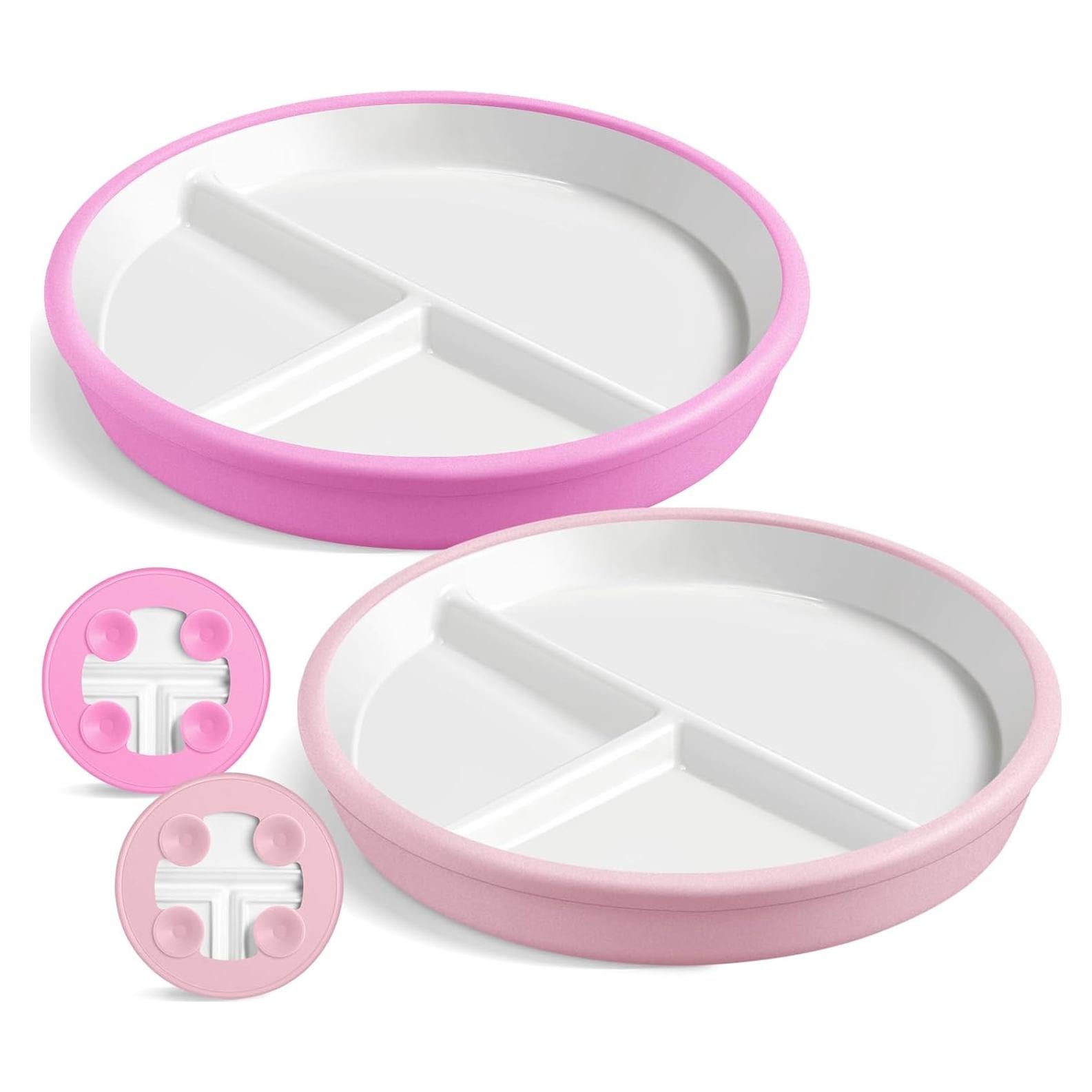 Platos Divididos de Porcelana Domensi para Niños 20.32cm Rosa