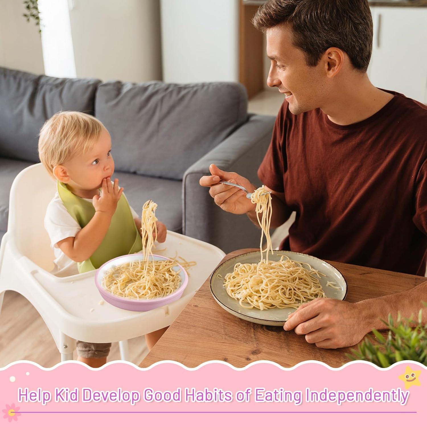 Platos Divididos de Porcelana Domensi para Niños 20.32cm Rosa