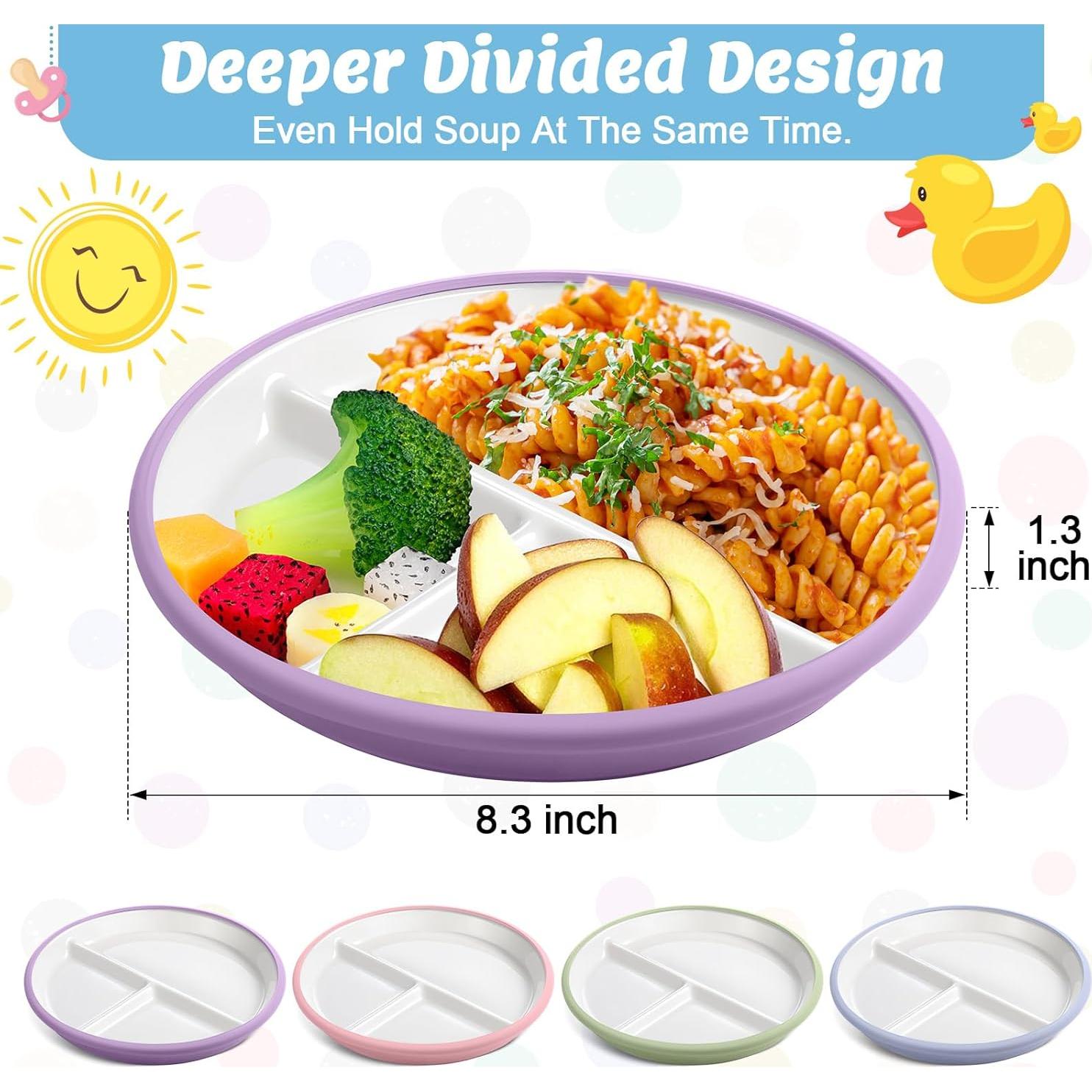 Platos Divididos para Niños Domensi 20.32 cm 4 Piezas Cerámica