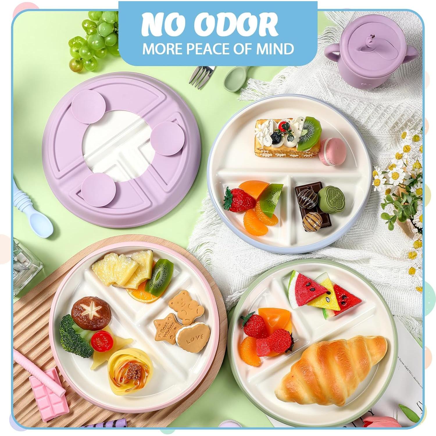 Platos Divididos para Niños Domensi 20.32 cm 4 Piezas Cerámica
