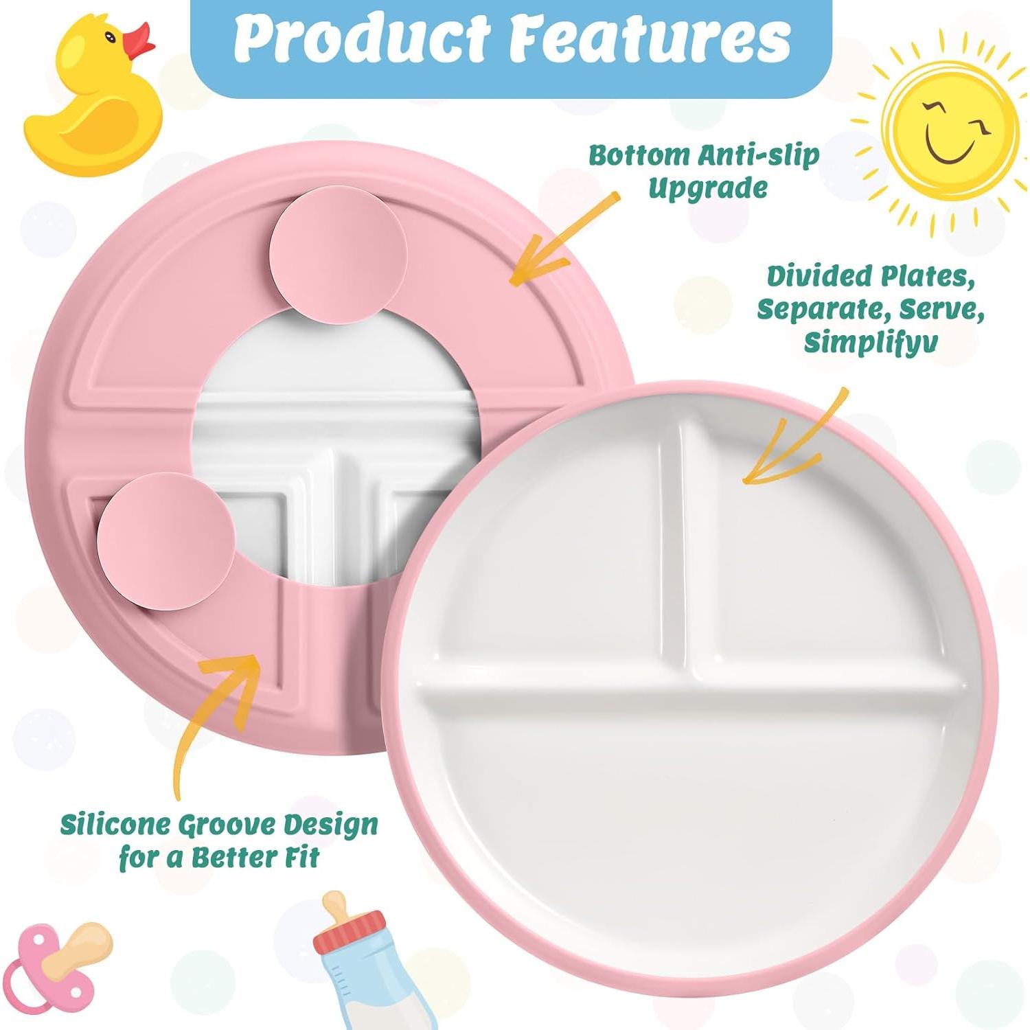 Platos Divididos para Niños Domensi 20.32 cm 4 Piezas Cerámica