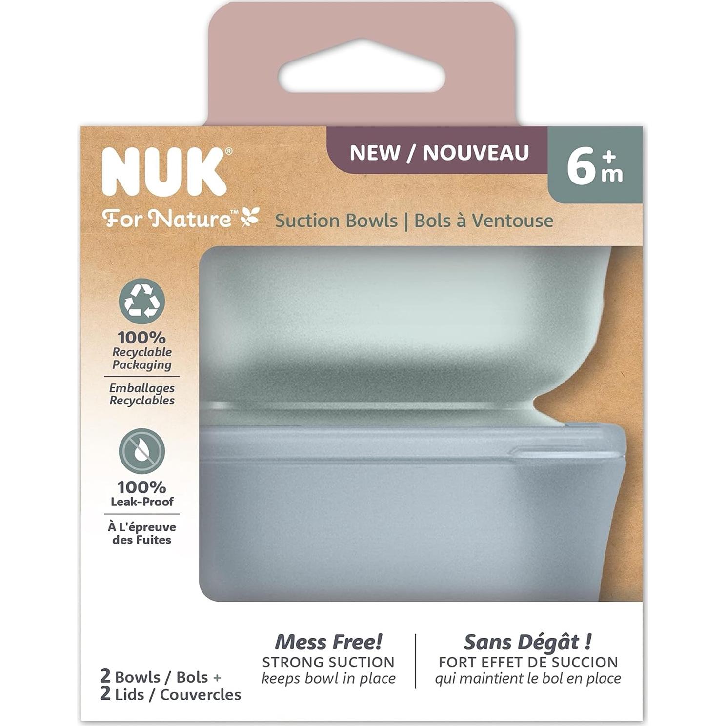 Tazones de Succión NUK por Naturaleza 2 Unidades Libre de BPA