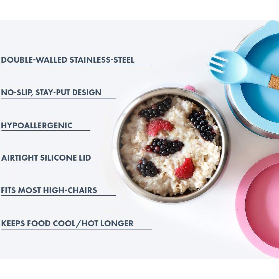 Cuenco de Acero Inoxidable Avanchy Verde 295ml con Succión