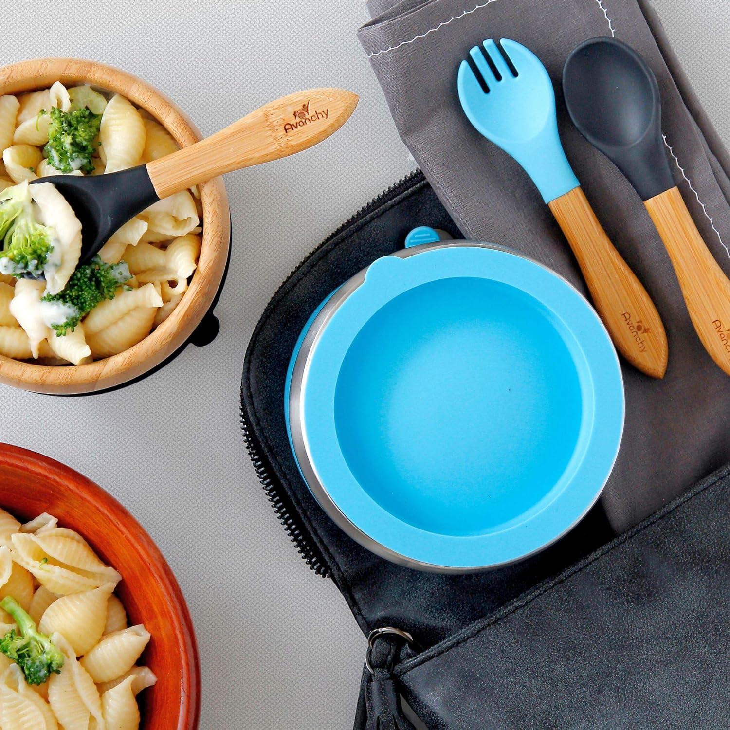 Cuenco de Acero Inoxidable Avanchy Verde 295ml con Succión