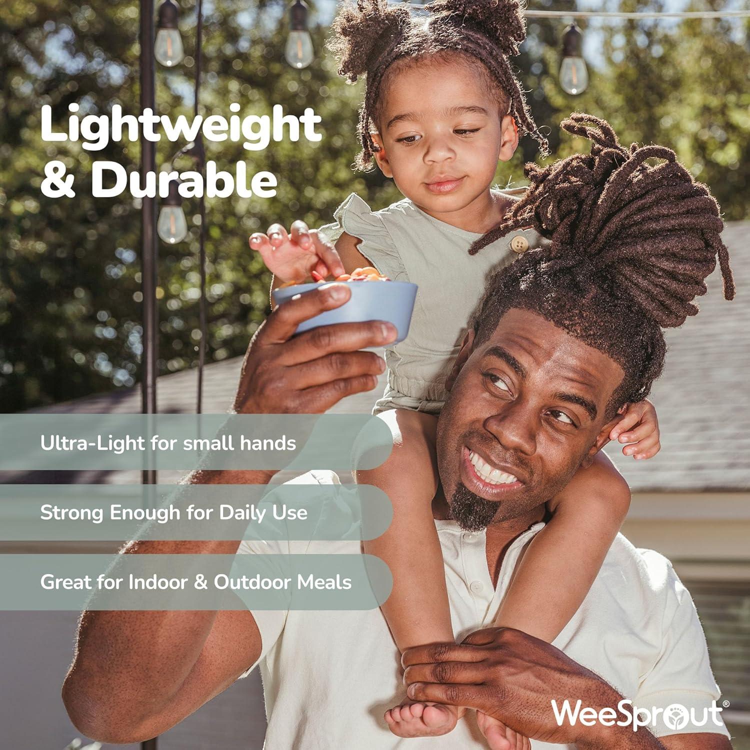 Set de 4 Tazones de Bambú WeeSprout 300 ml con Tapas