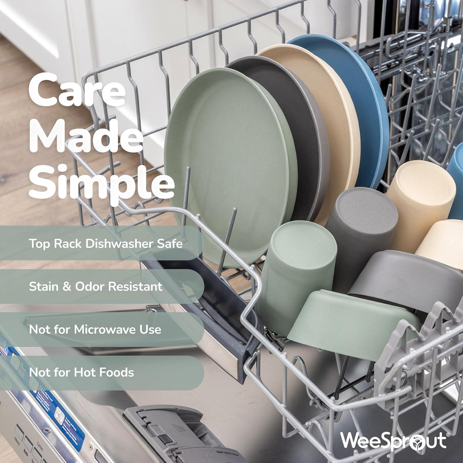 Set de 4 Tazones de Bambú WeeSprout 300 ml con Tapas