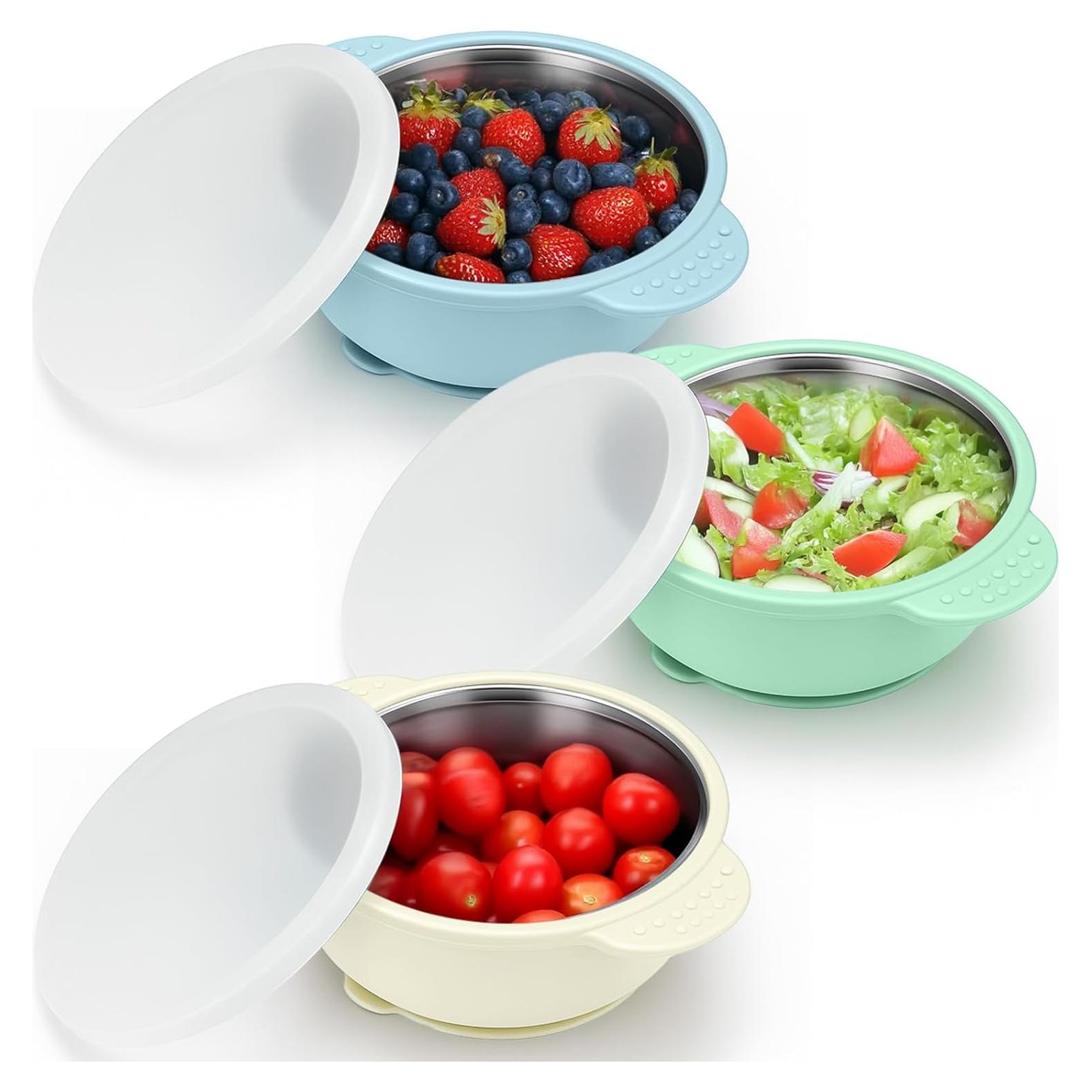 Cuencos de Acero Inoxidable para Bebés BUSOHA 3 Pack 11.94 cm