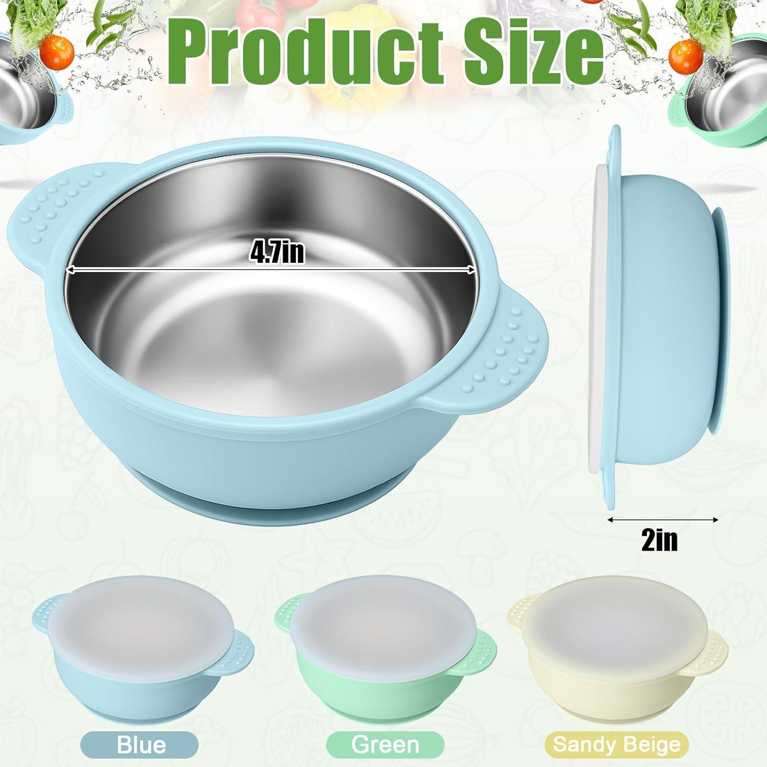 Cuencos de Acero Inoxidable para Bebés BUSOHA 3 Pack 11.94 cm