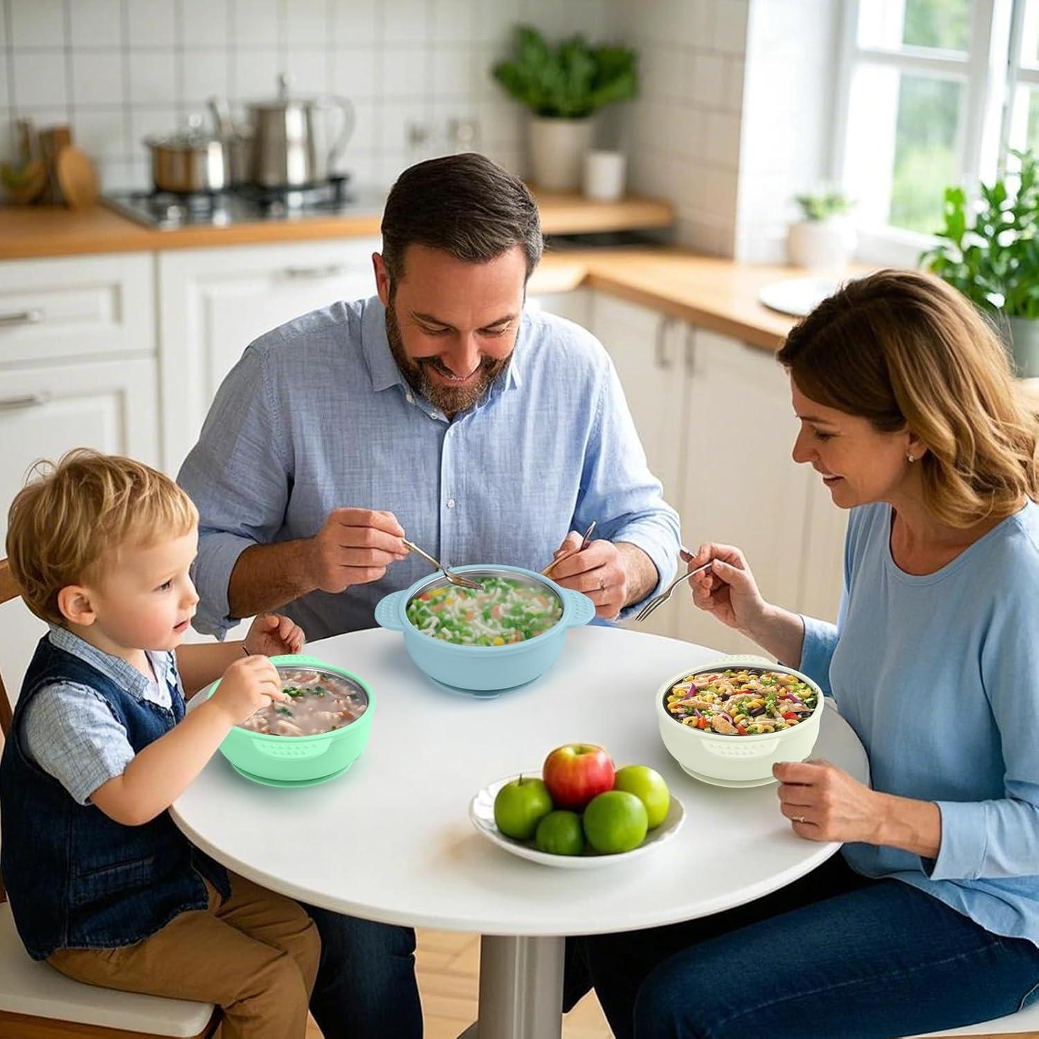 Cuencos de Acero Inoxidable para Bebés BUSOHA 3 Pack 11.94 cm