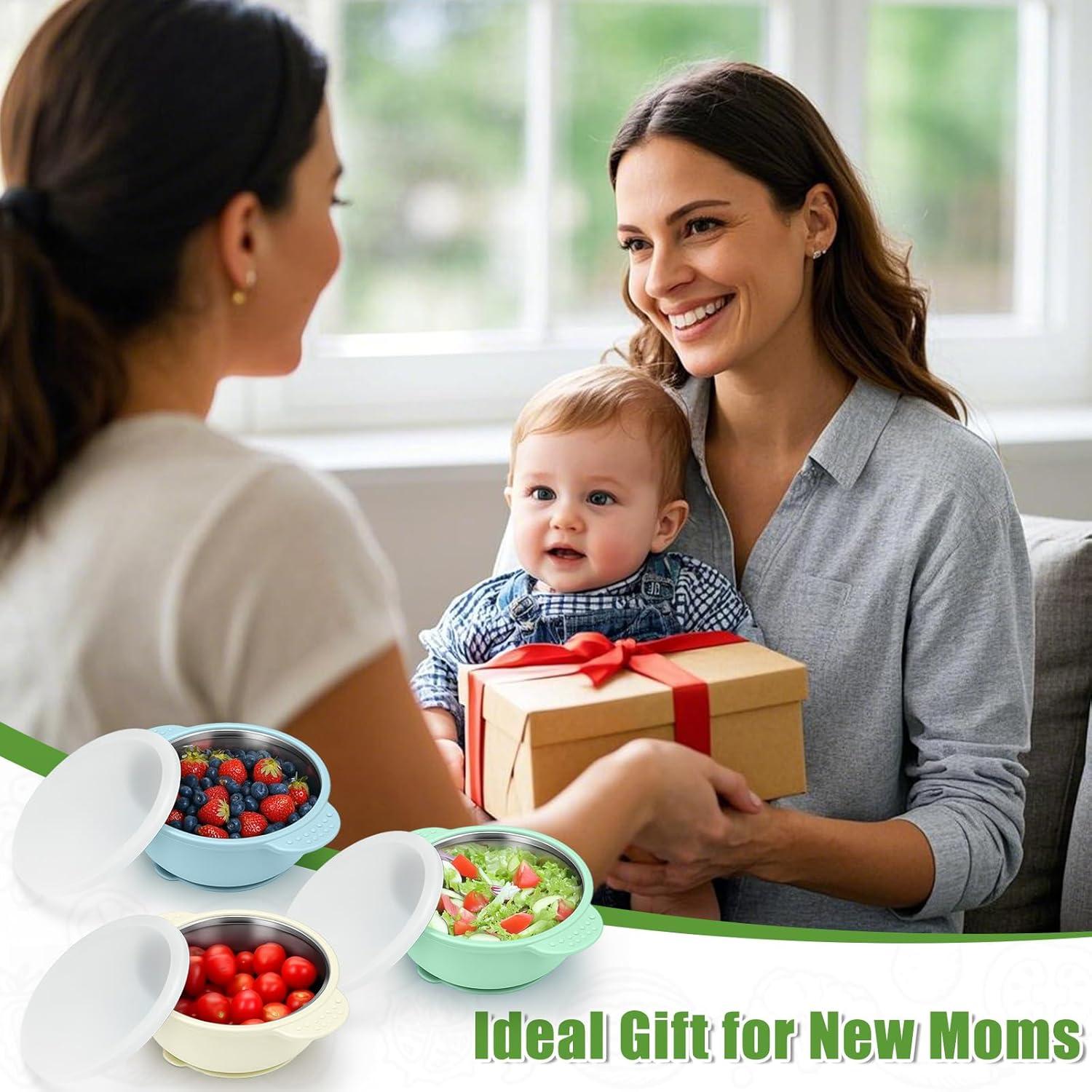 Cuencos de Acero Inoxidable para Bebés BUSOHA 3 Pack 11.94 cm