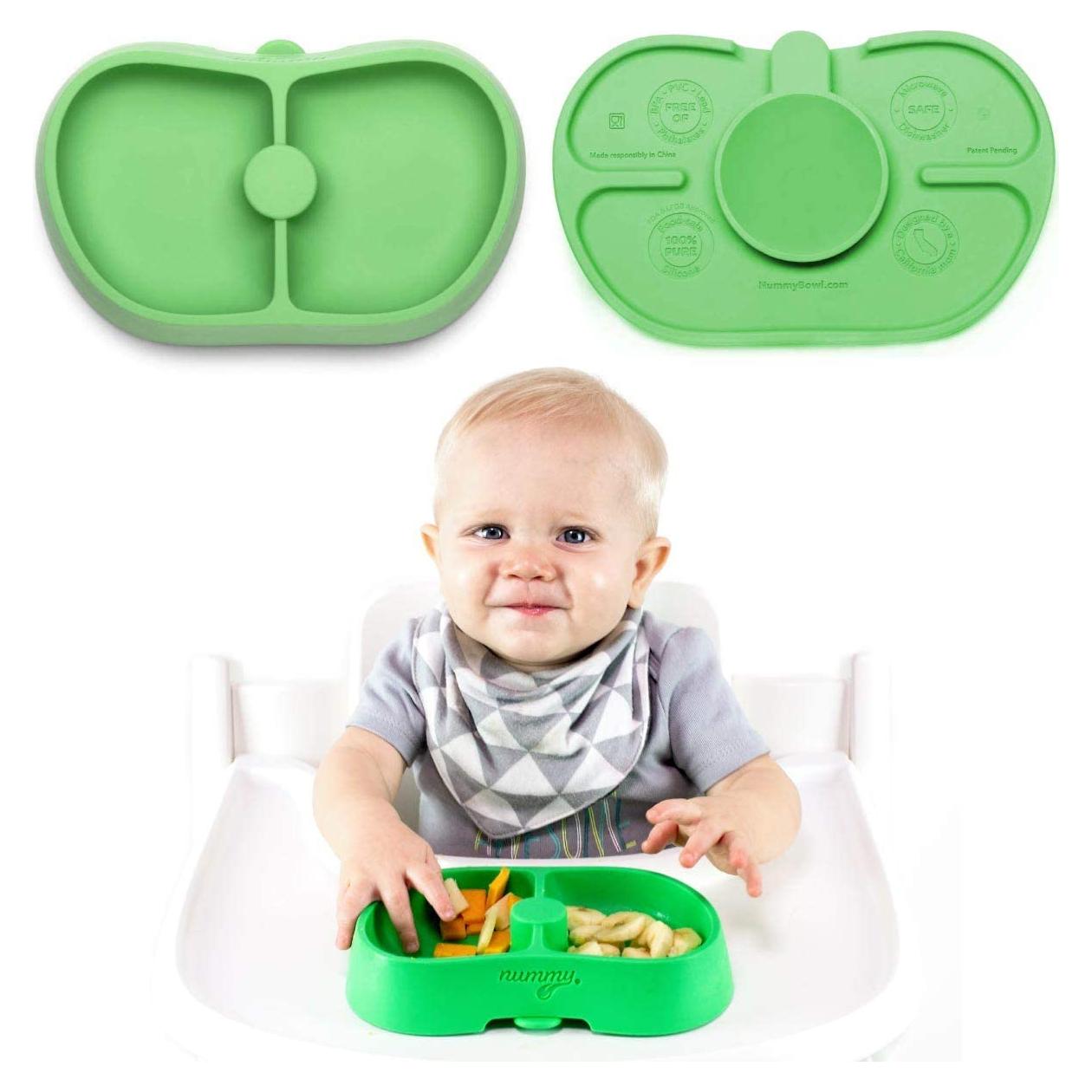 Tazón de Silicona Nummy con Ventosa Oculta - Verde 325ml