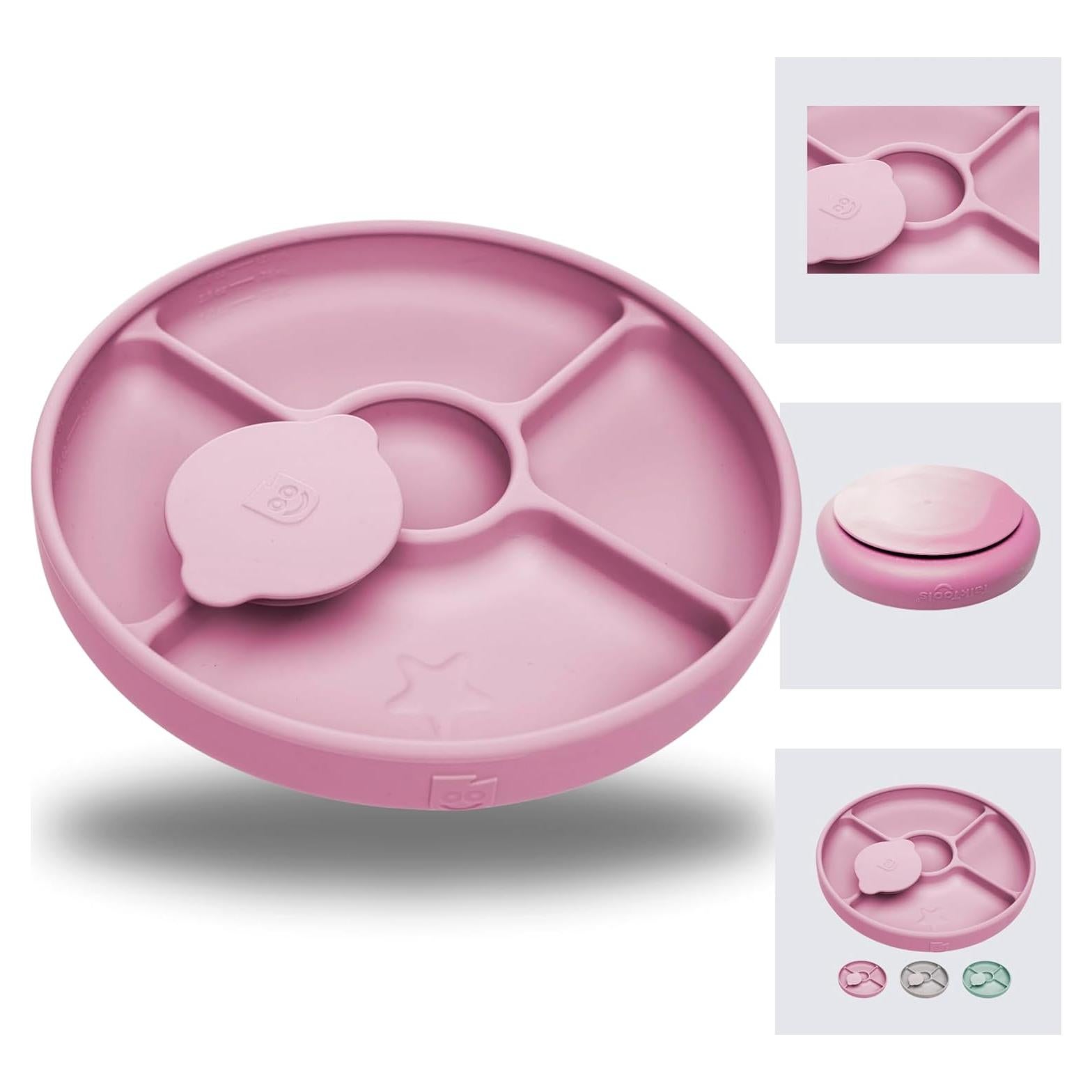Plato Dividido de Silicona TalkTools para Niños 6+ Meses - Rosa