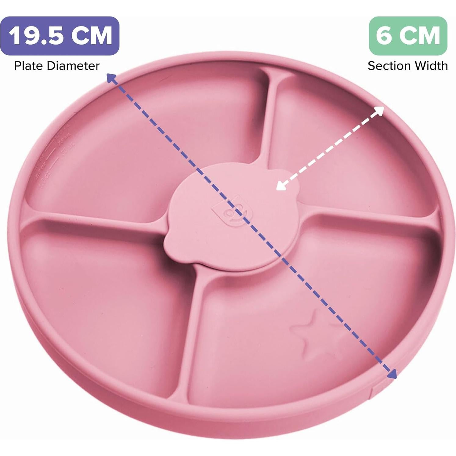 Plato Dividido de Silicona TalkTools para Niños 6+ Meses - Rosa