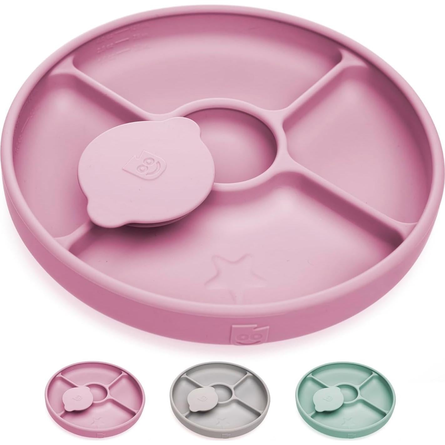 Plato Dividido de Silicona TalkTools para Niños 6+ Meses - Rosa