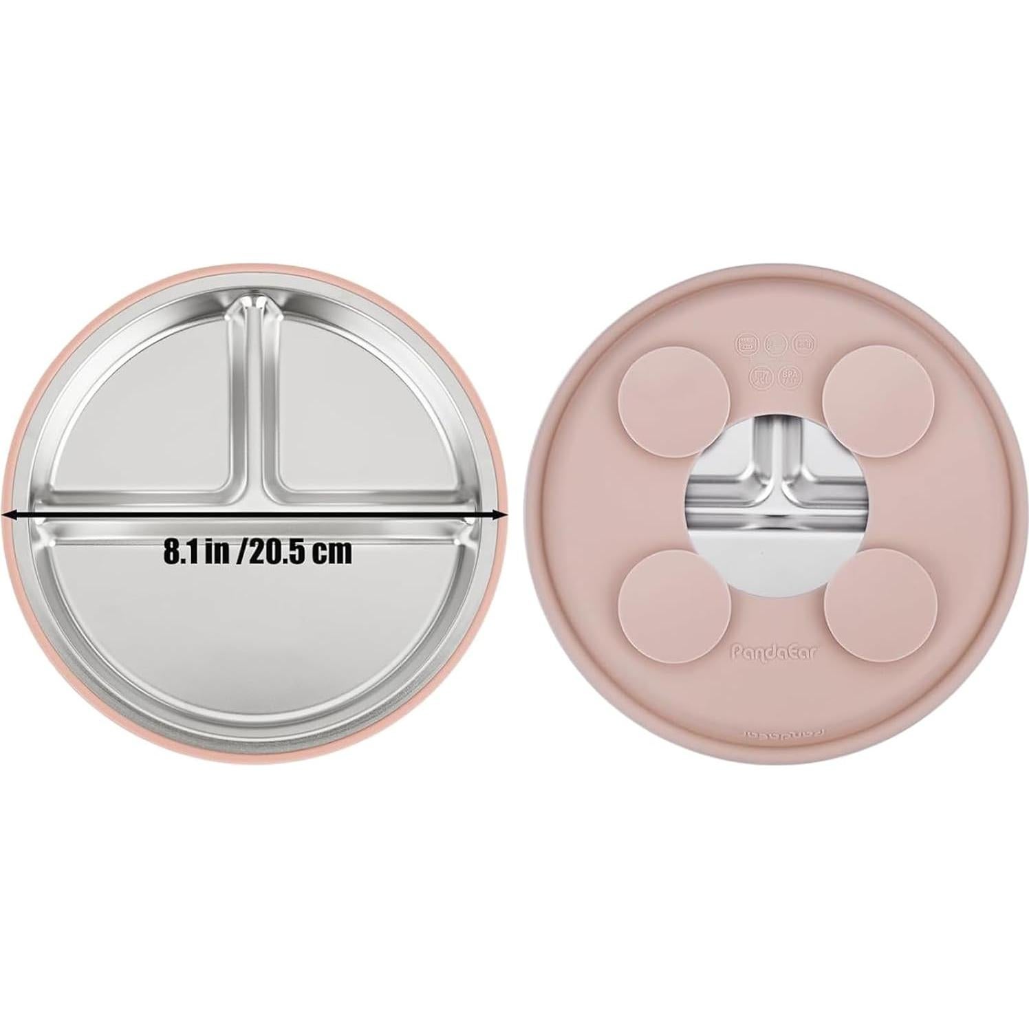 Juego de Alimentación PandaEar 4 Piezas Acero Inoxidable Rosa