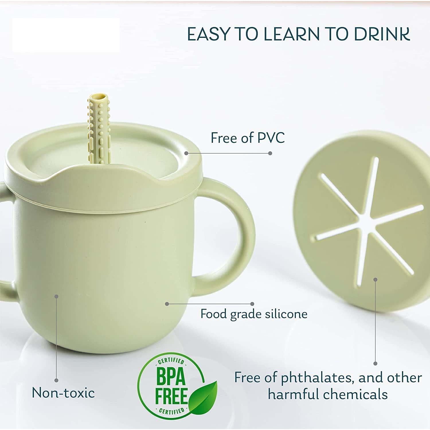 Set de Platos de Bambú para Bebés Womorista - 3 Secciones Verde