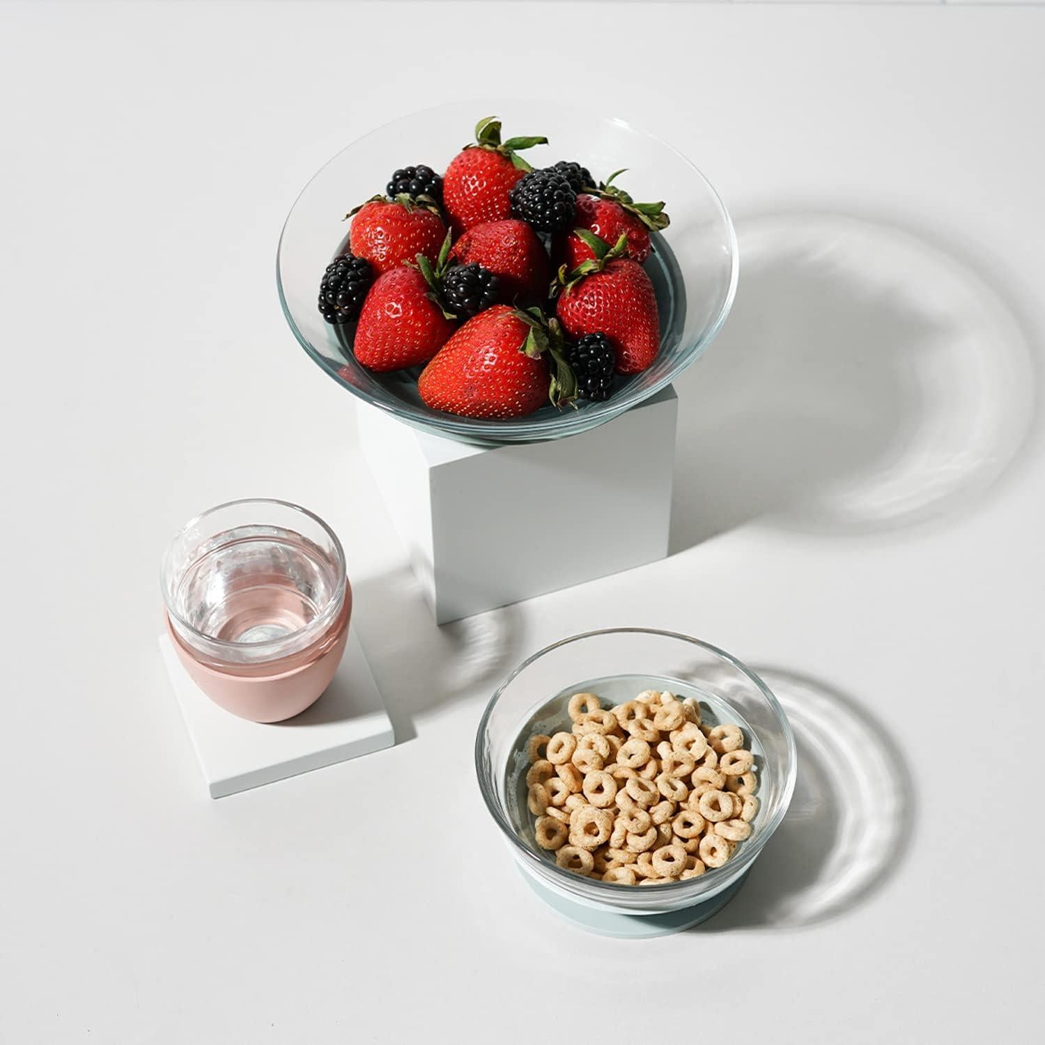 BEABA Set de Comida de Vidrio 3 Piezas Antideslizante Rosa