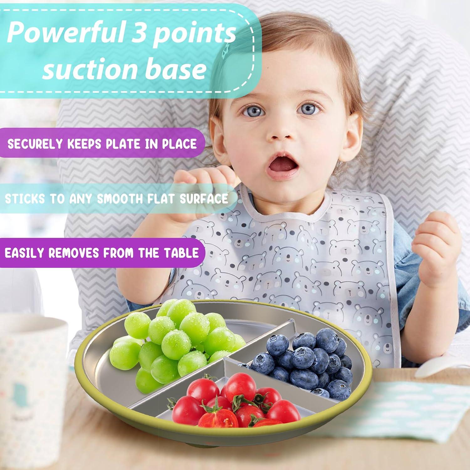 Plato Dividido de Acero Inoxidable Aufuga 23 cm Antideslizante