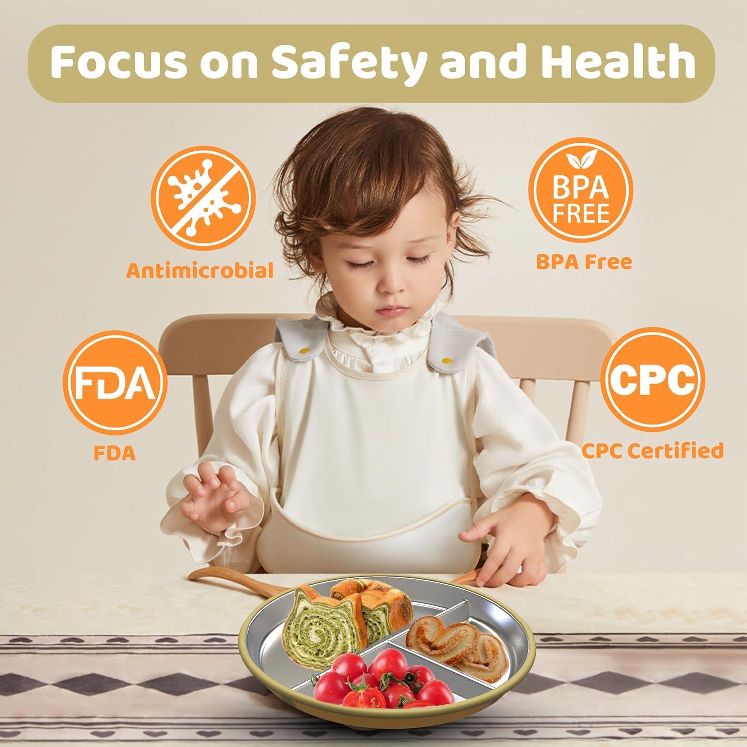 Plato Dividido de Acero Inoxidable Aufuga 23 cm Antideslizante