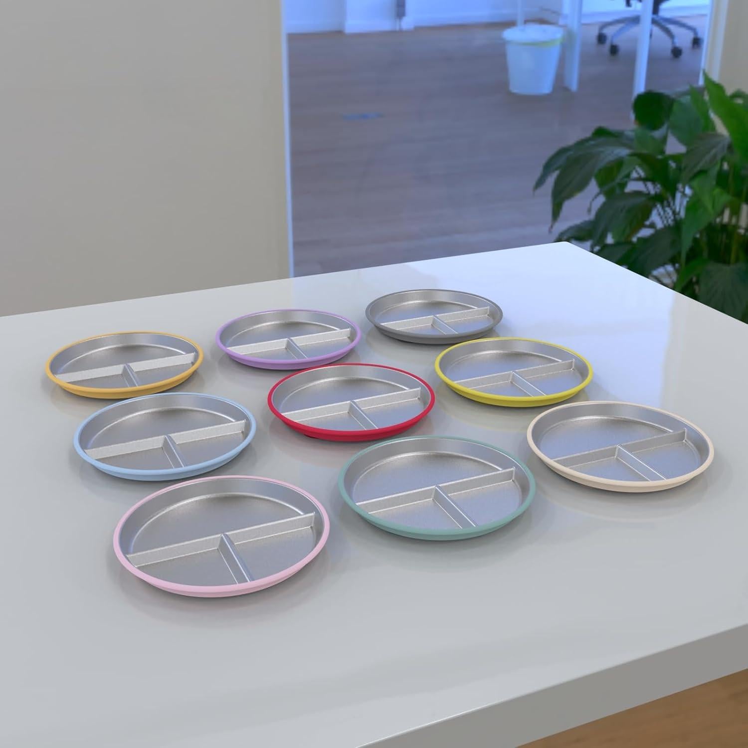 Plato Dividido de Acero Inoxidable Aufuga 23 cm Antideslizante