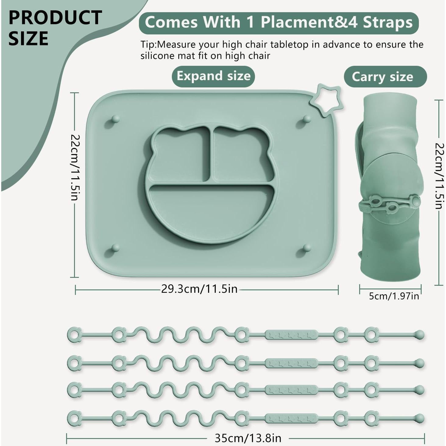 Alfombrilla de Silicona Beige Cathill para Bebés con Ventosas