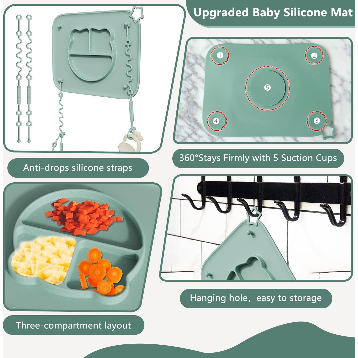 Alfombrilla de Silicona Beige Cathill para Bebés con Ventosas