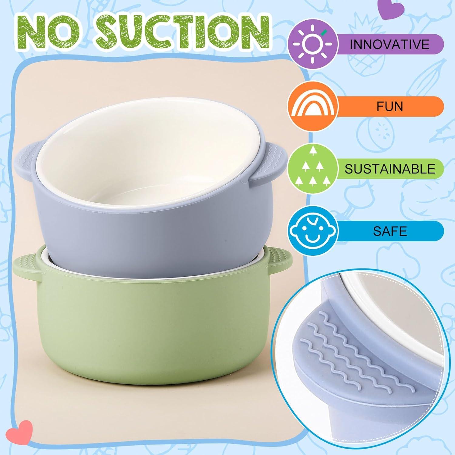 Cuencos de Porcelana para Niños Domensi 2 Piezas con Silicona
