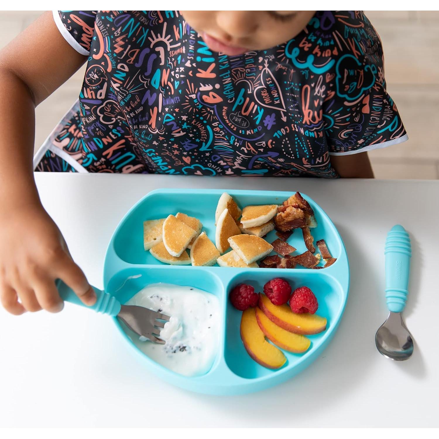 Platos de Silicona para Bebés Bumkins - 2 Piezas, Divididos, Antideslizantes