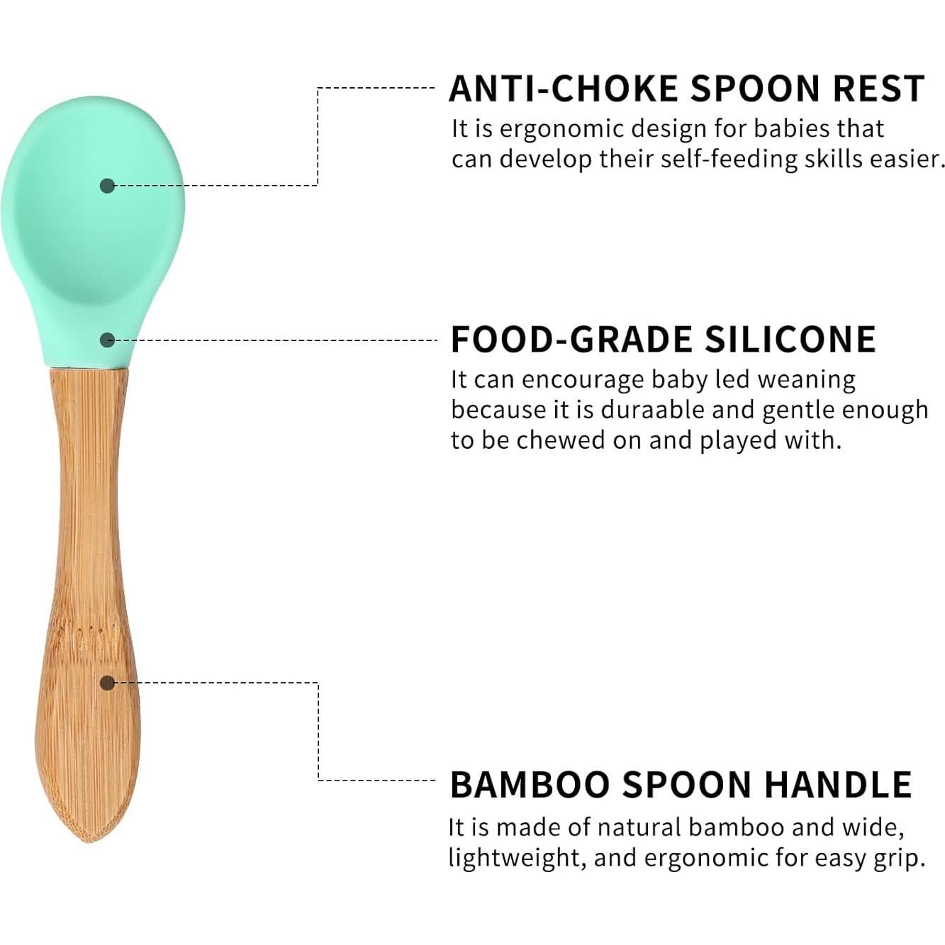 Set de Alimentación para Bebés HI BABY MONMENT - Plato y Cuenco de Bambú con Succión