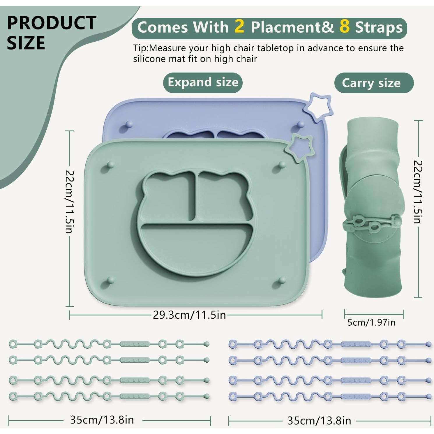 Paquete de 2 Manteles de Silicona Cathill Rosa y Morado 29x22cm