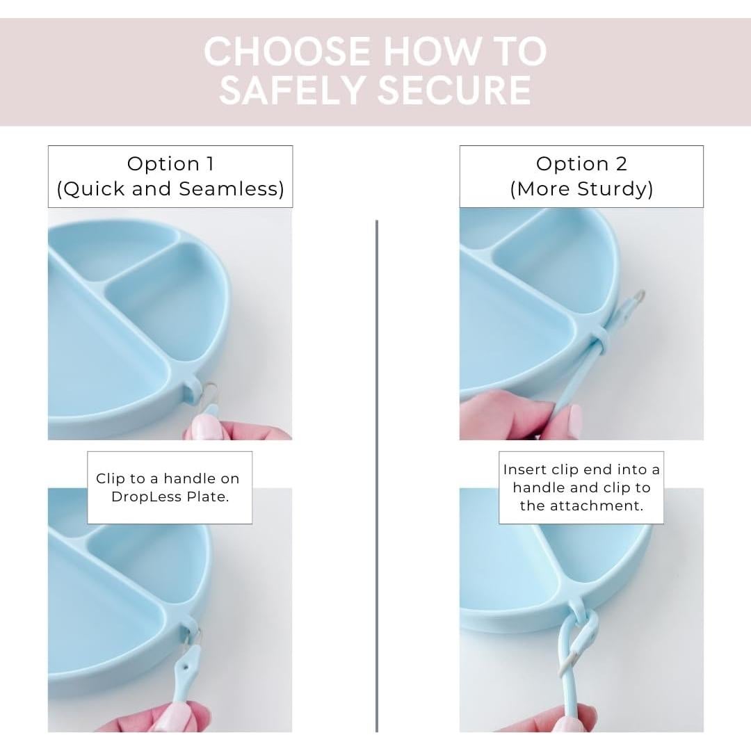 Plato DropLess de Silicona para Bebés con Succión y Correa - Gris