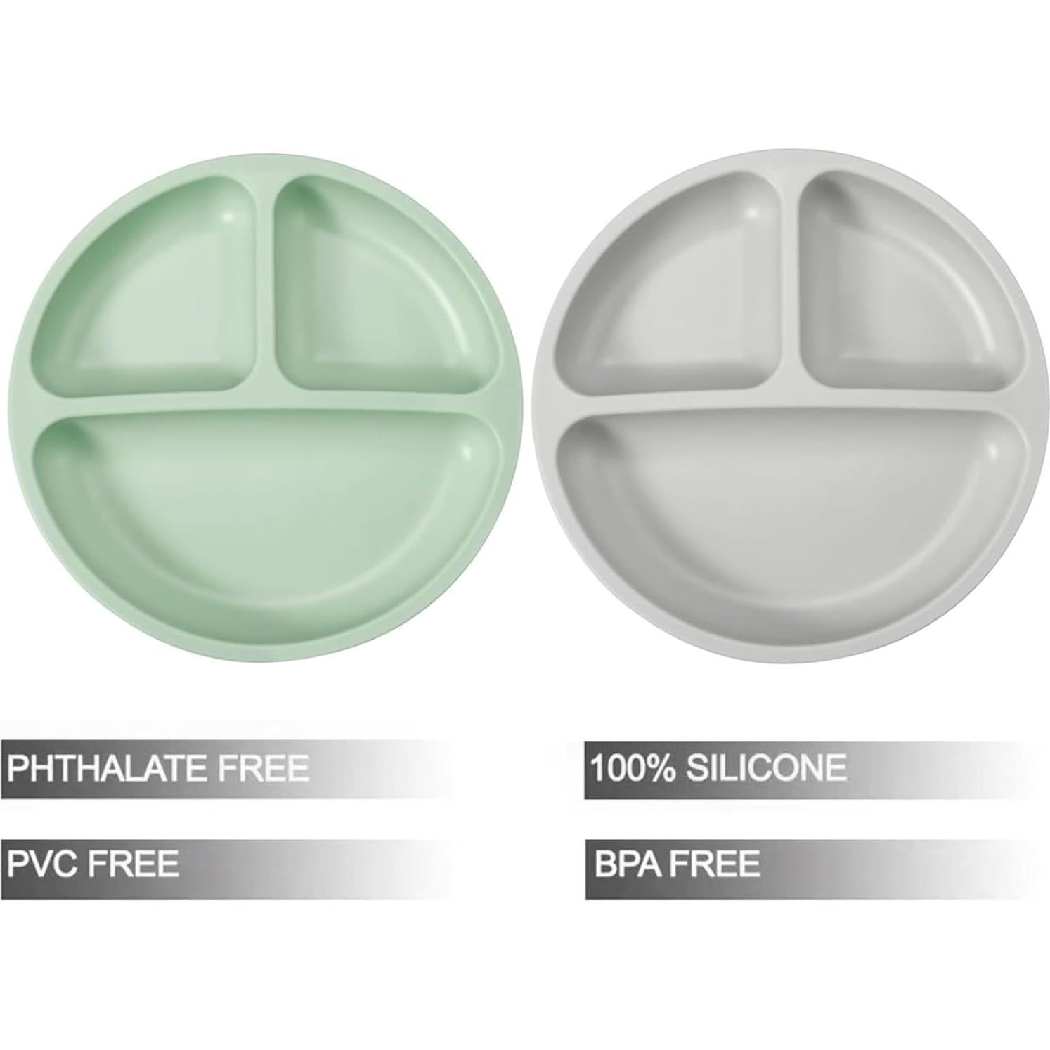 Conjunto de Alimentación Silicona PandaEar 2 Platos y 2 Cucharas