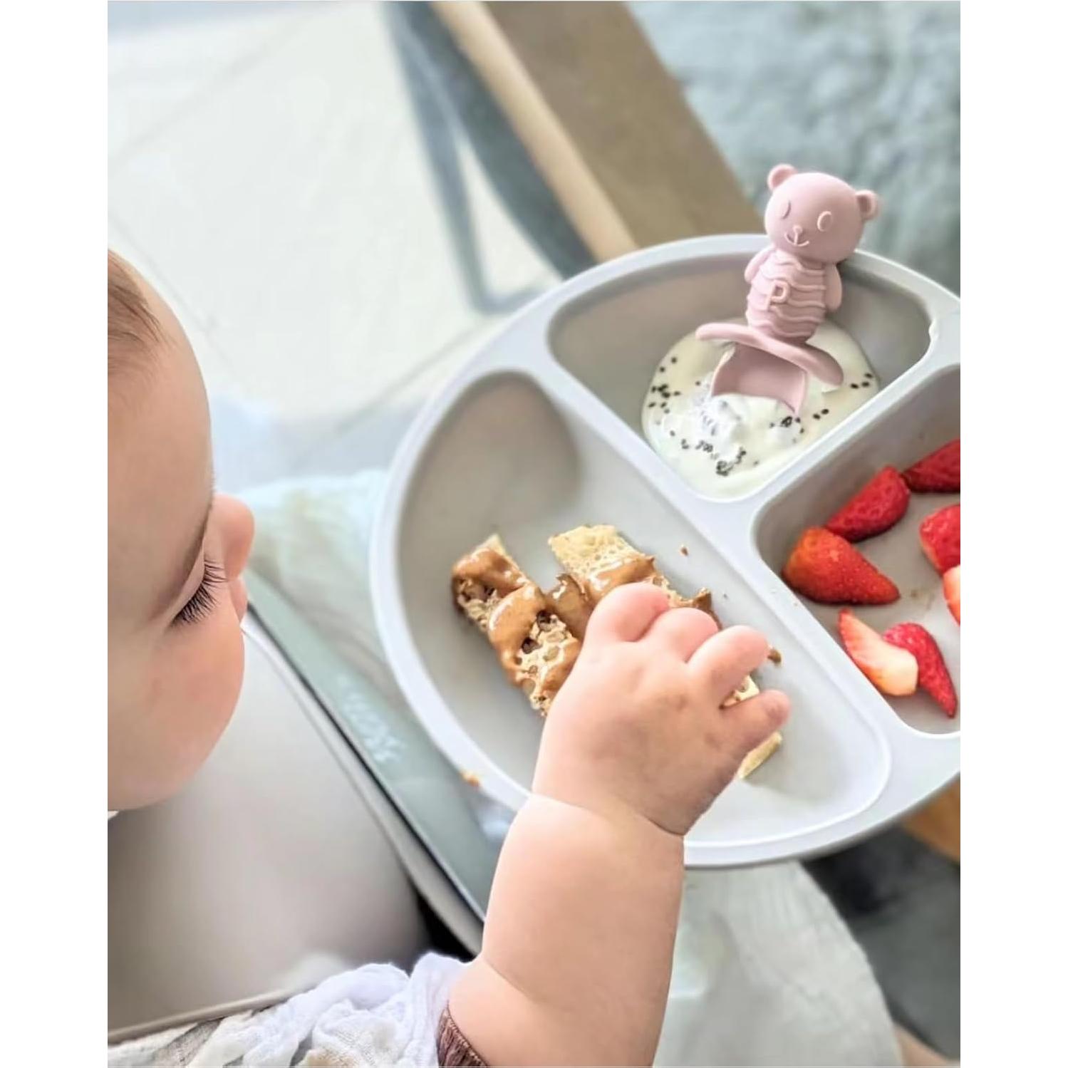 Conjunto de Alimentación Silicona PandaEar 2 Platos y 2 Cucharas