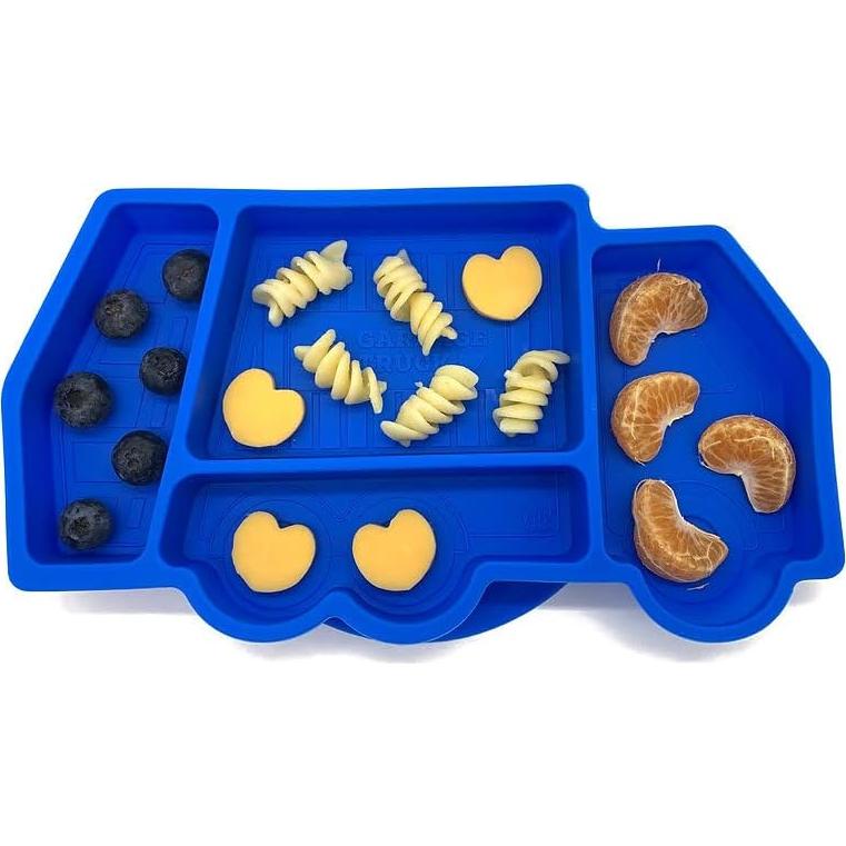 Plato de Succión para Bebés Our Little Cubs - Camión de Basura Azul