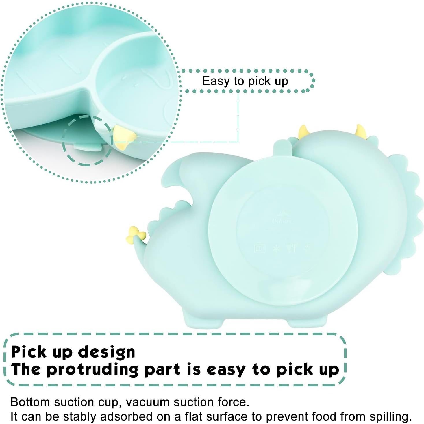 Plato para Niños Qshare de Silicona 28x20 cm Libre de BPA