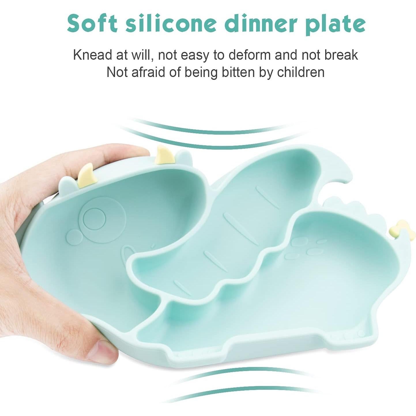 Plato para Niños Qshare de Silicona 28x20 cm Libre de BPA